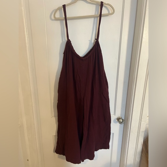 Free People Pants - Free People Deep Red Textured Jumpsuit